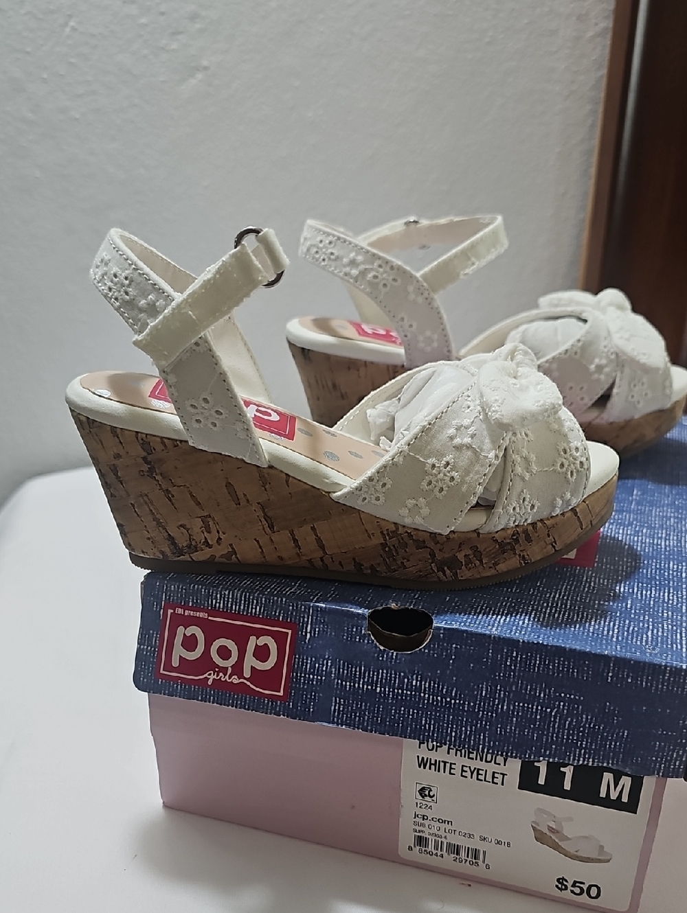 Pop Little & Big Friendly Wedge Girls Sandals. Size 11  (602) - Picture 3 of 12